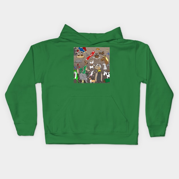 Out to Lunch Animals Collection Kids Hoodie by OutToLunch